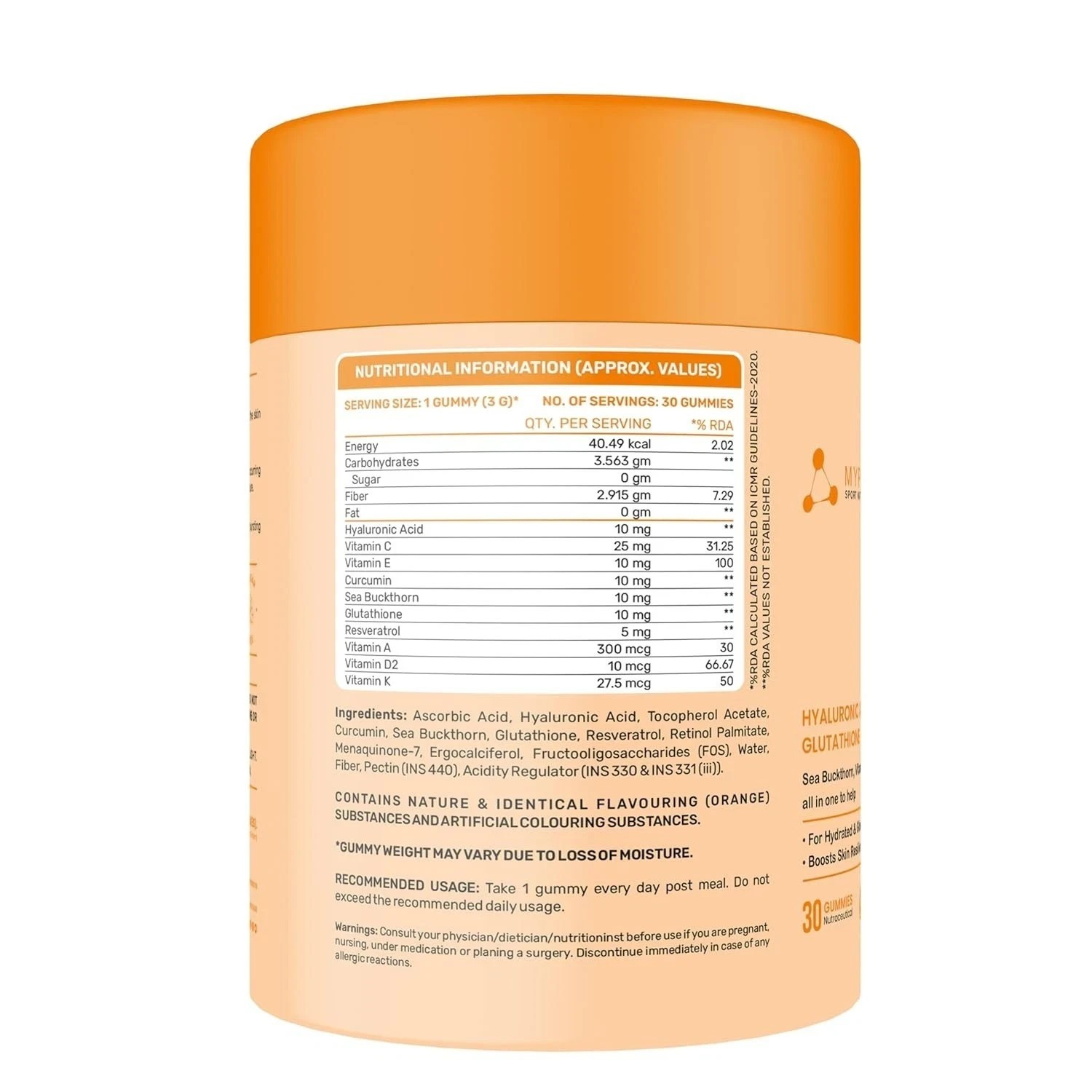 Mypro Sport Nutrition Glow Skin Support Healthier ,youthful Skin Health 30 Gummy