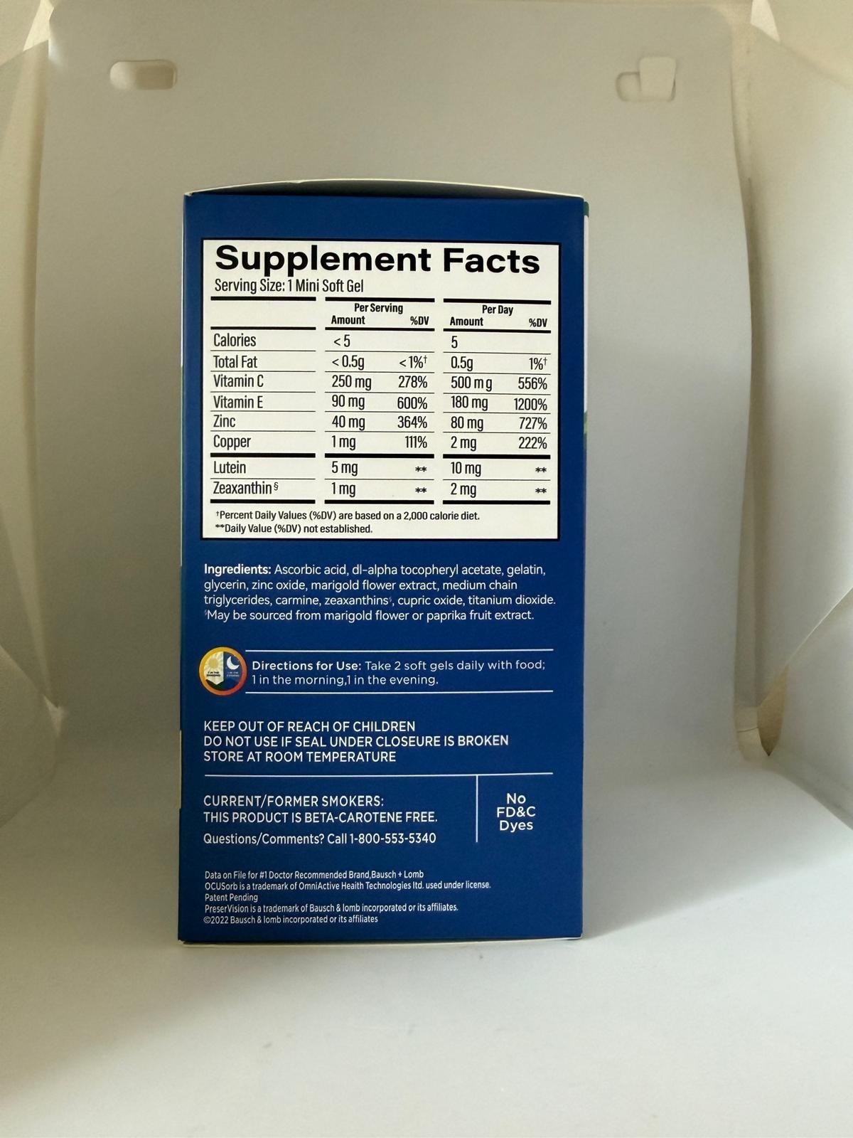 Preservision l 210 Count Eye Vitamin AREDS 2 Mini Soft gels EXP 04/28
