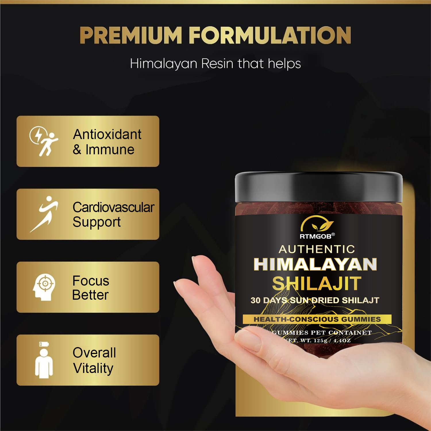 Himalayan SHILAJIT| Cellular Energy & Hormonal Balance | 30 Gummies