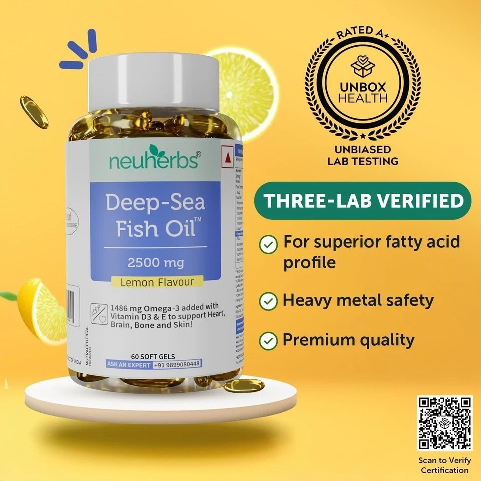 Deep Sea Omega 3 Fish Oil -Omega 3 Supplement Triple Strength 2500 Mg