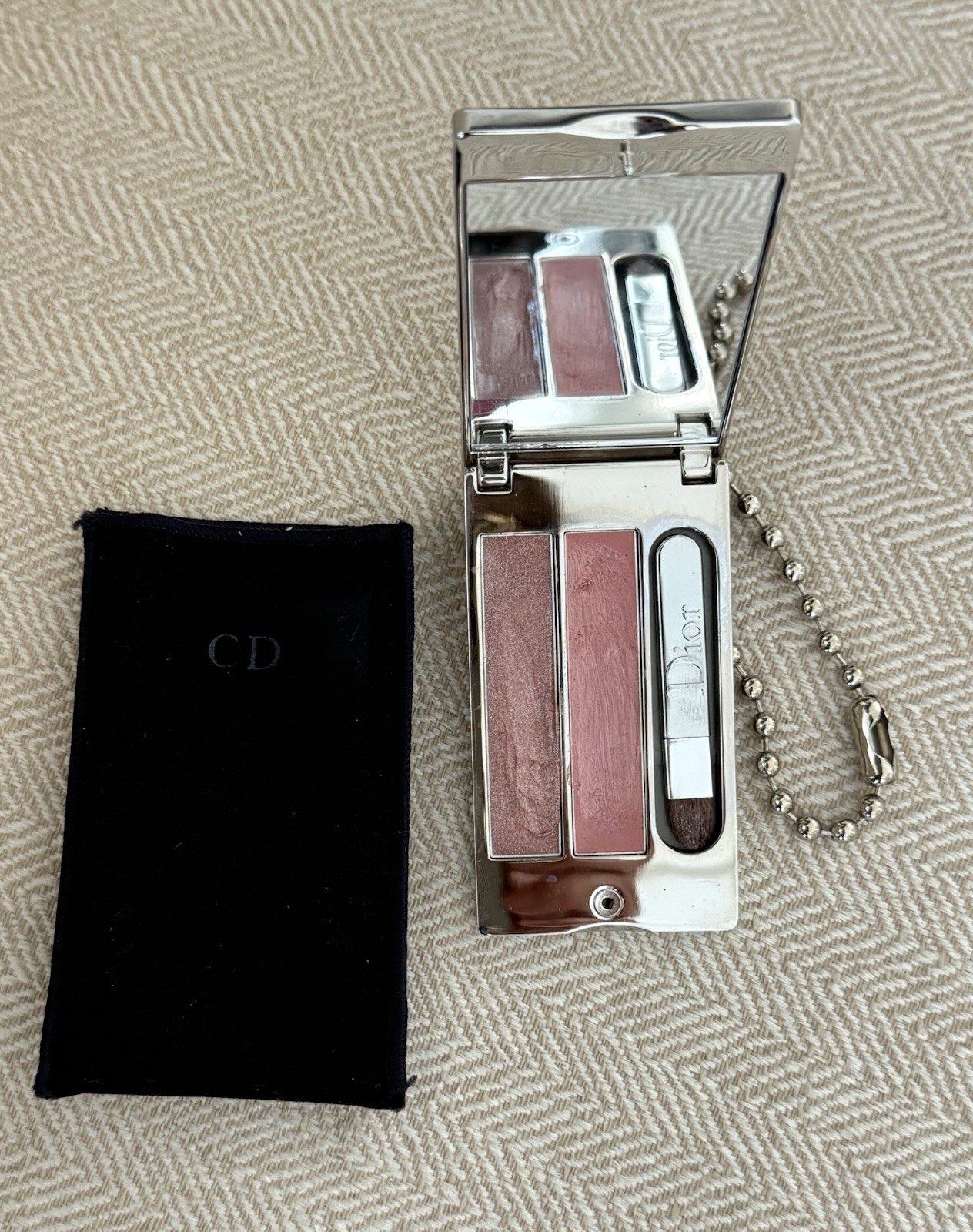 Vintage Dior Sparkling 003 Cranberries Pink Lip Gloss & Lipstick Set w/Pouch Y2K