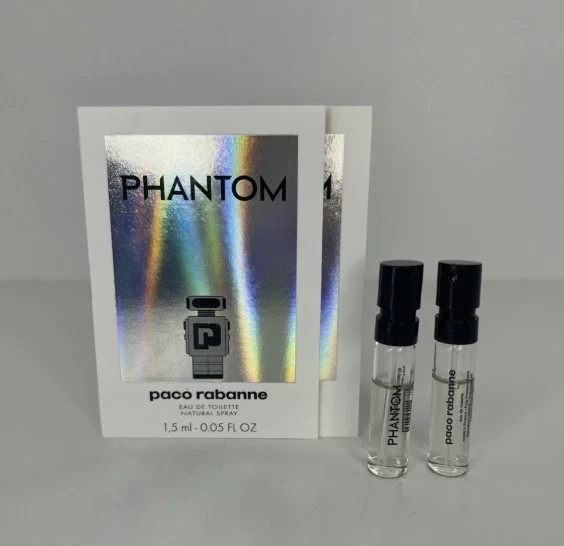 2x Paco Rabanne PHANTOM Eau de Toilette Spray NEW Sample Size Vial 1.5 ml