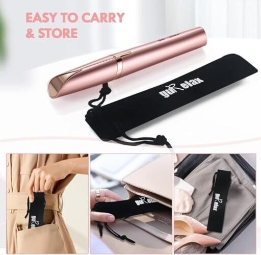 Women’s Electric Eyebrow Trimmer with Replacement Blades, Rose Gold-2b