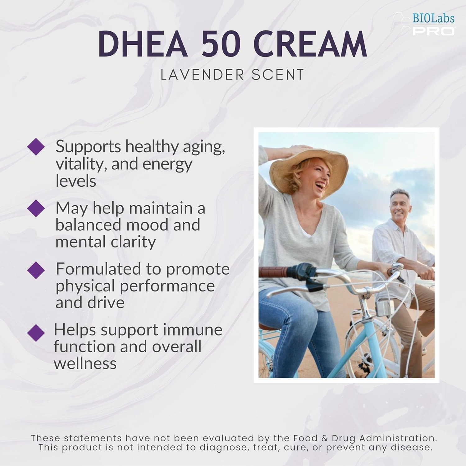 Natural DHEA Cream, 50mg, Two- Supply in Lavender Scented Formula