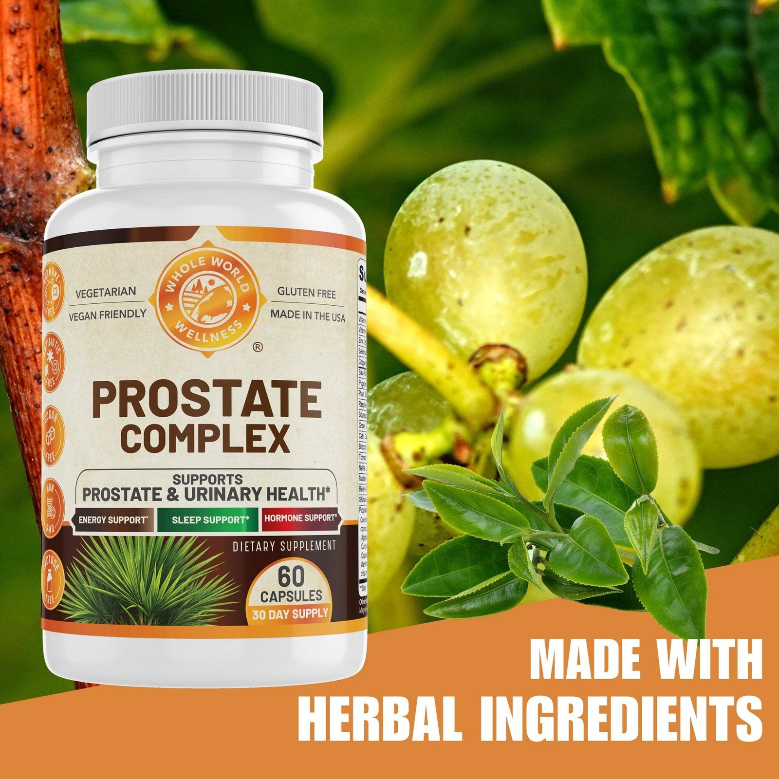 Advanced Prostate Complex. Prostate Support for Mens Urinary Health. USA Made.