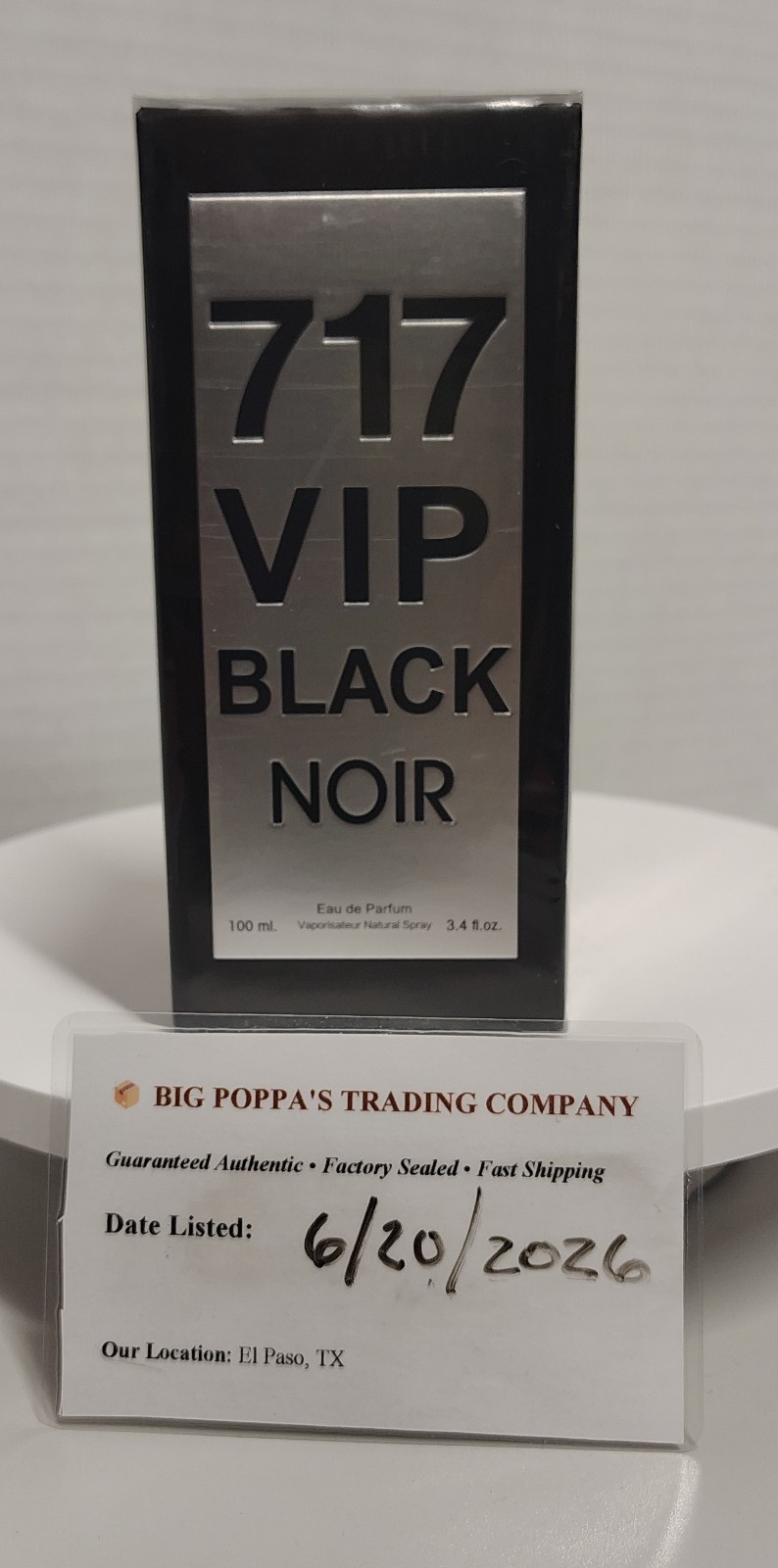 717 VIP Black Noir Cologne Men 3.4oz EDT Secret Plus New Sealed Spicy Musk Scent