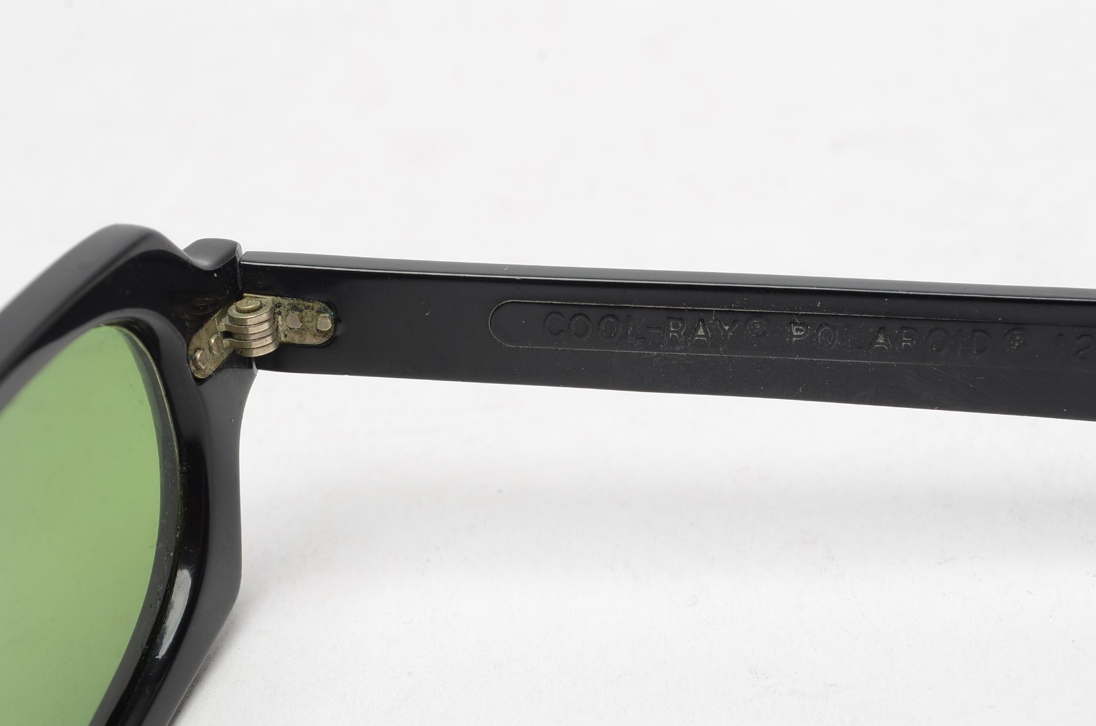 Vintage Cool-Ray Polaroid #120 Black Green Lens Sunglasses w/ Ray-Ban Case
