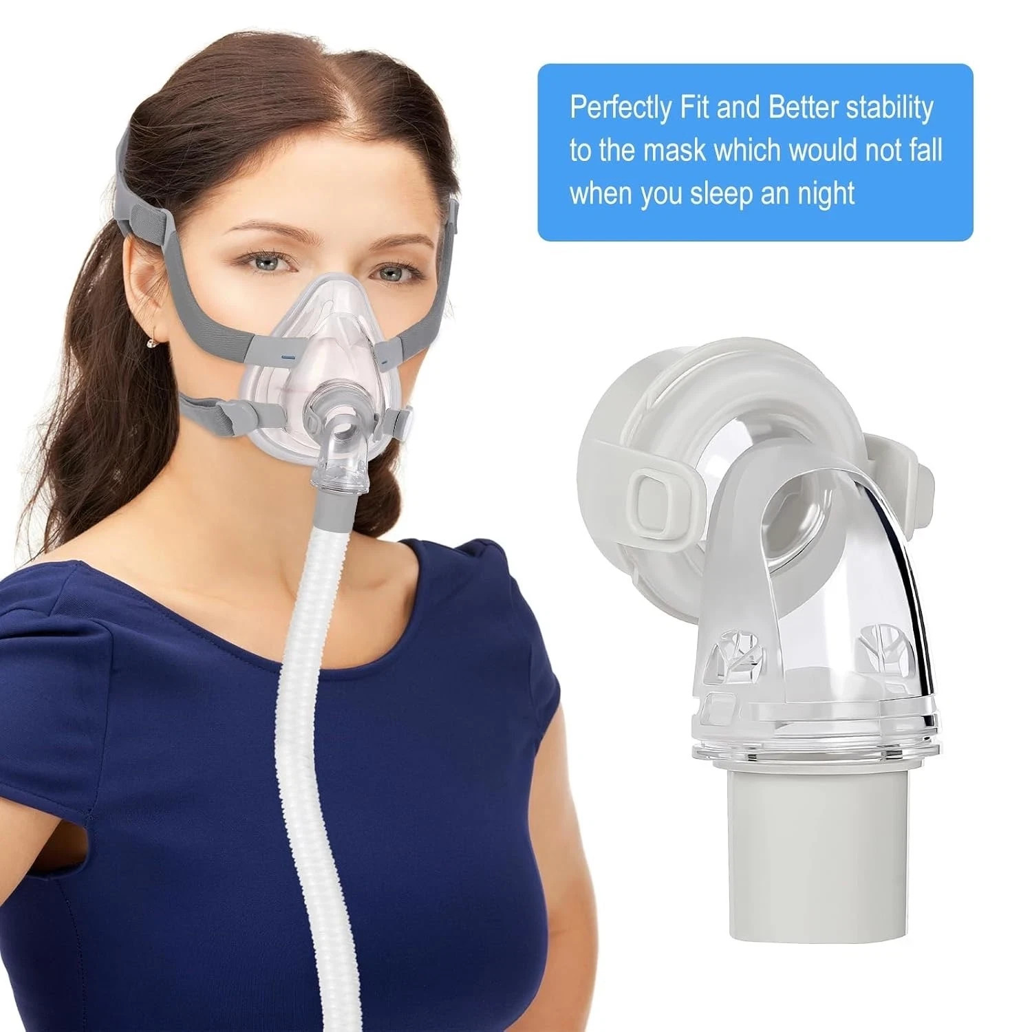 2 Pcs Resmed AirFit F20/F30 Replacement QuietAir Elbow for CPAP Mask