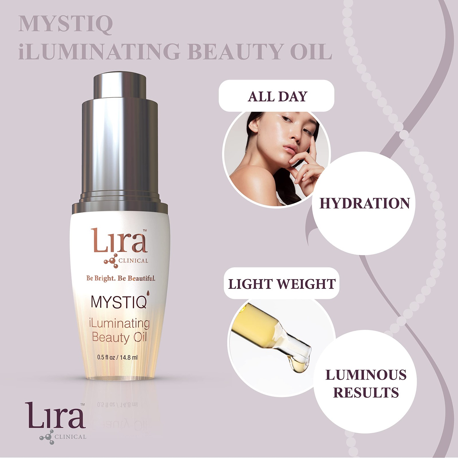 Lira Clinical MYSTIQ iLuminating Beauty Oil Vitamin C Face Oil with Plant St…