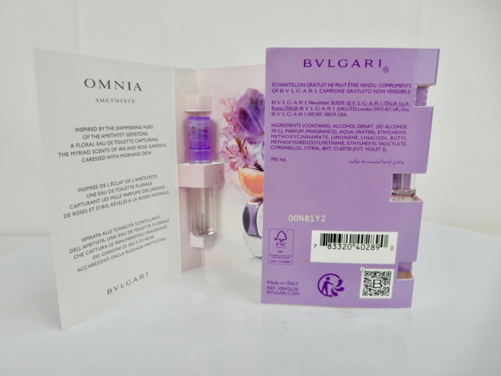 BVLGARI OMNIA AMETHYSTE EDT SPRAY (WOMEN) 0.05 OZ 1.5 ML *BUYER GETS 2*