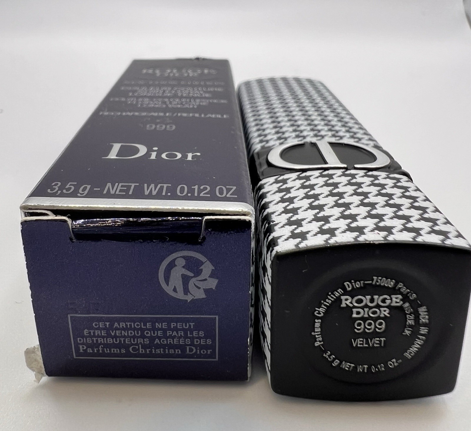 Rouge Dior Refillable Limited Edition Houndstooth Lipstick No.999 Velvet
