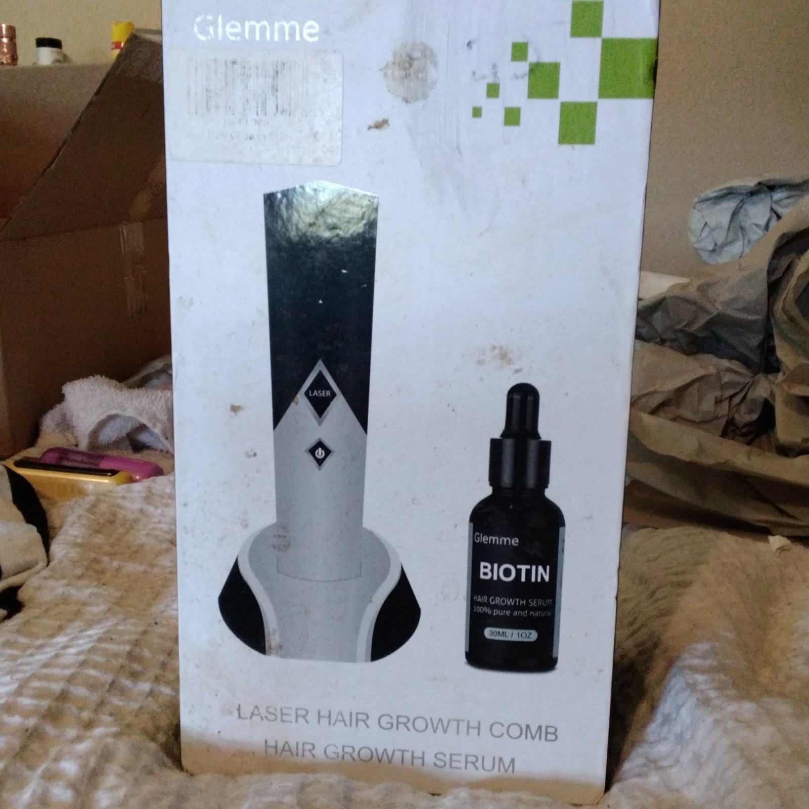 Glemme Laser Hair Growth Comb & Biotin Serum 30mL Hair Growth Combination