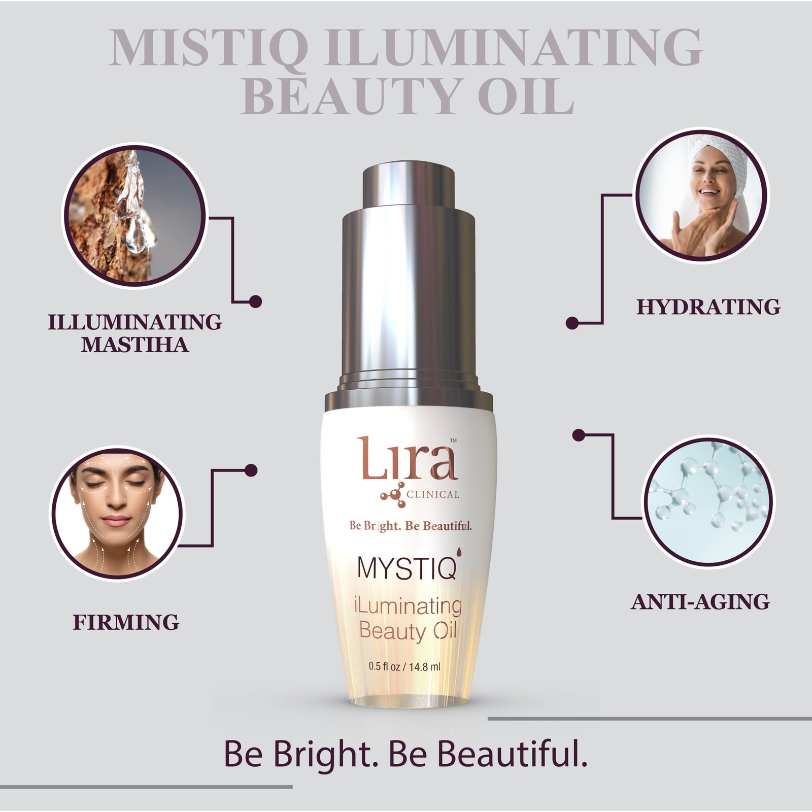 Lira Clinical MYSTIQ iLuminating Beauty Oil Vitamin C Face Oil with Plant St…