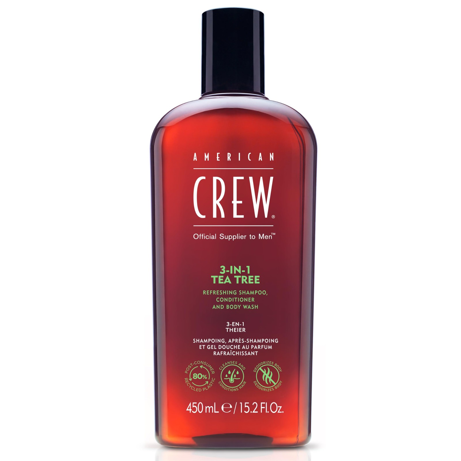 American Crew Shampoo, Conditioner & Body Wash 15.2 Fl Oz (Pack of 1), BLACK