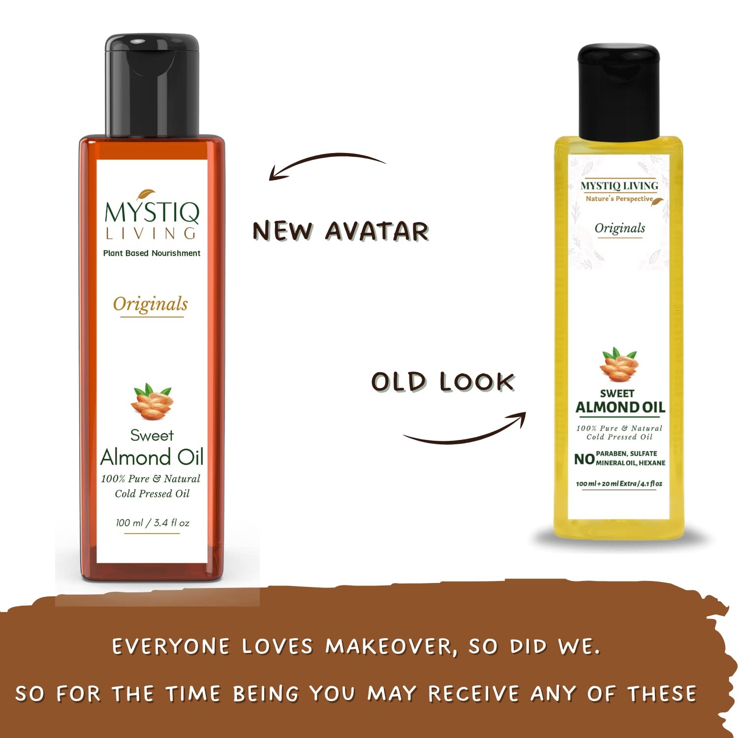 Mystiq Living Sweet Almond Oil For Glowing Skin And Soft Hair 100ml