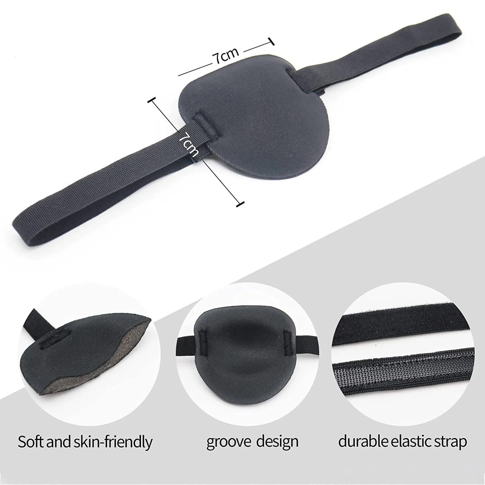 2PCS 3D Adjustable Eye Patches for Left or Right Eyes for Adults and Kids USA