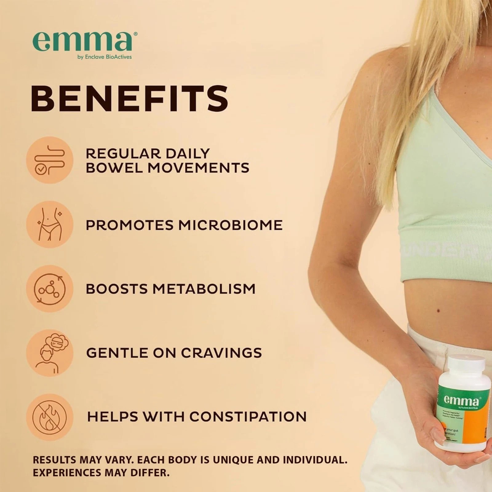 3 Pack Emma Gut Health Supplement 180 Capsules for Bloating Relief & Leaky Gut+-