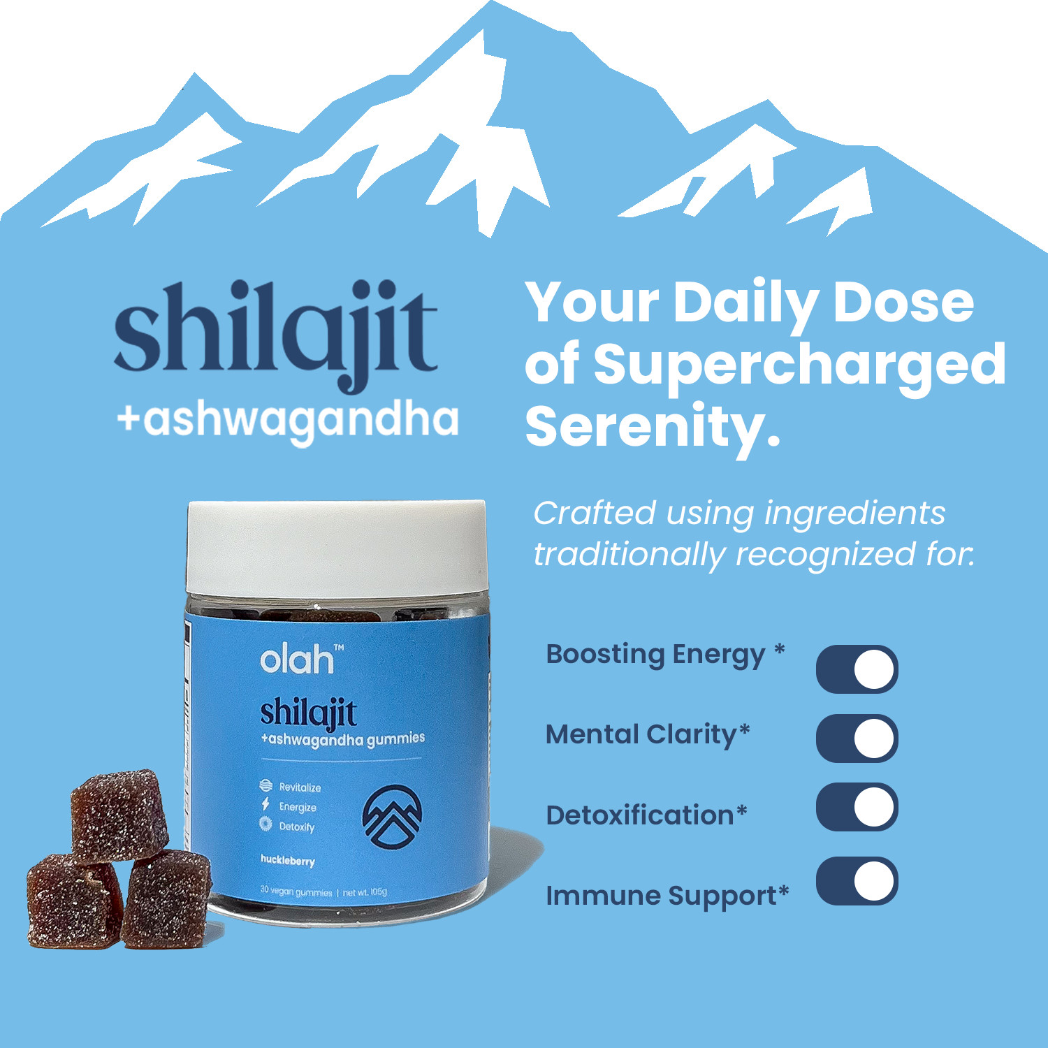 Shilajit Gummies Pure 100% Himalayan Shilajit Resin Natural Supplement – 2 PACK