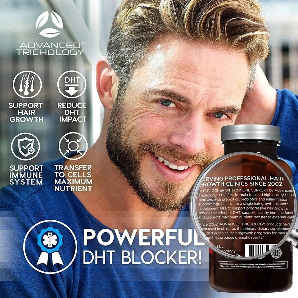 Advanced Trichology DHT Blocker – Hair Growth Supplement – 120 Capsules 3 pack