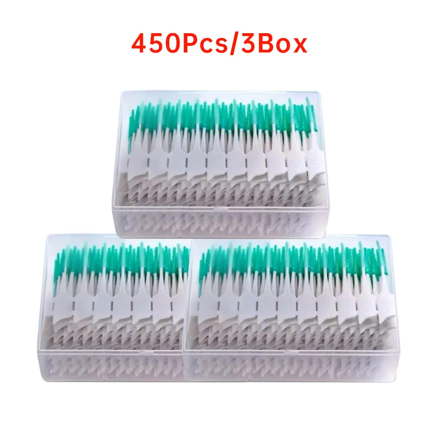 150pc Interdental Brush Soft Rubber Toothpick Teeth Cleaning Tool Oral Care Flos