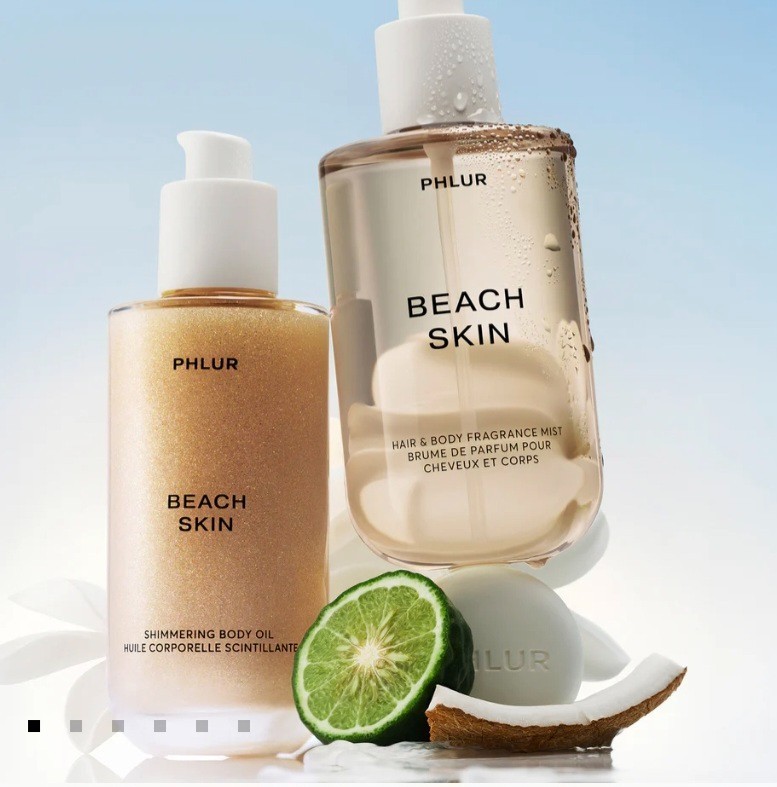 Phlur Beach SKIN DUO Hair & Body Fragrance & Shimmering Body Oil