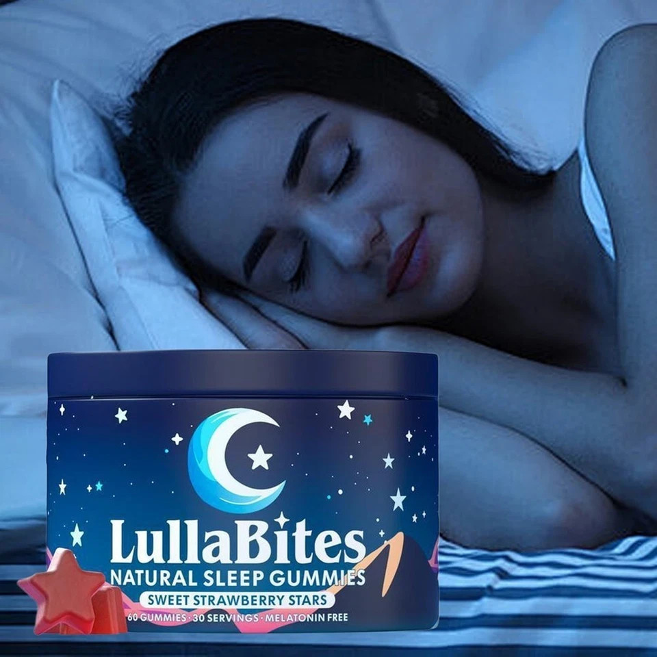NEW LullaBites Natural Sleep Gummies Strawberry Stars Flavor 60 Gummies