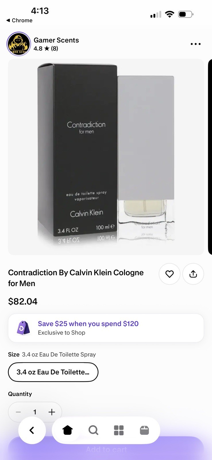CONTRADICTION CALVIN KLEIN 3.4oz Eau de Toilette Men’ Sealed box. Discontinued