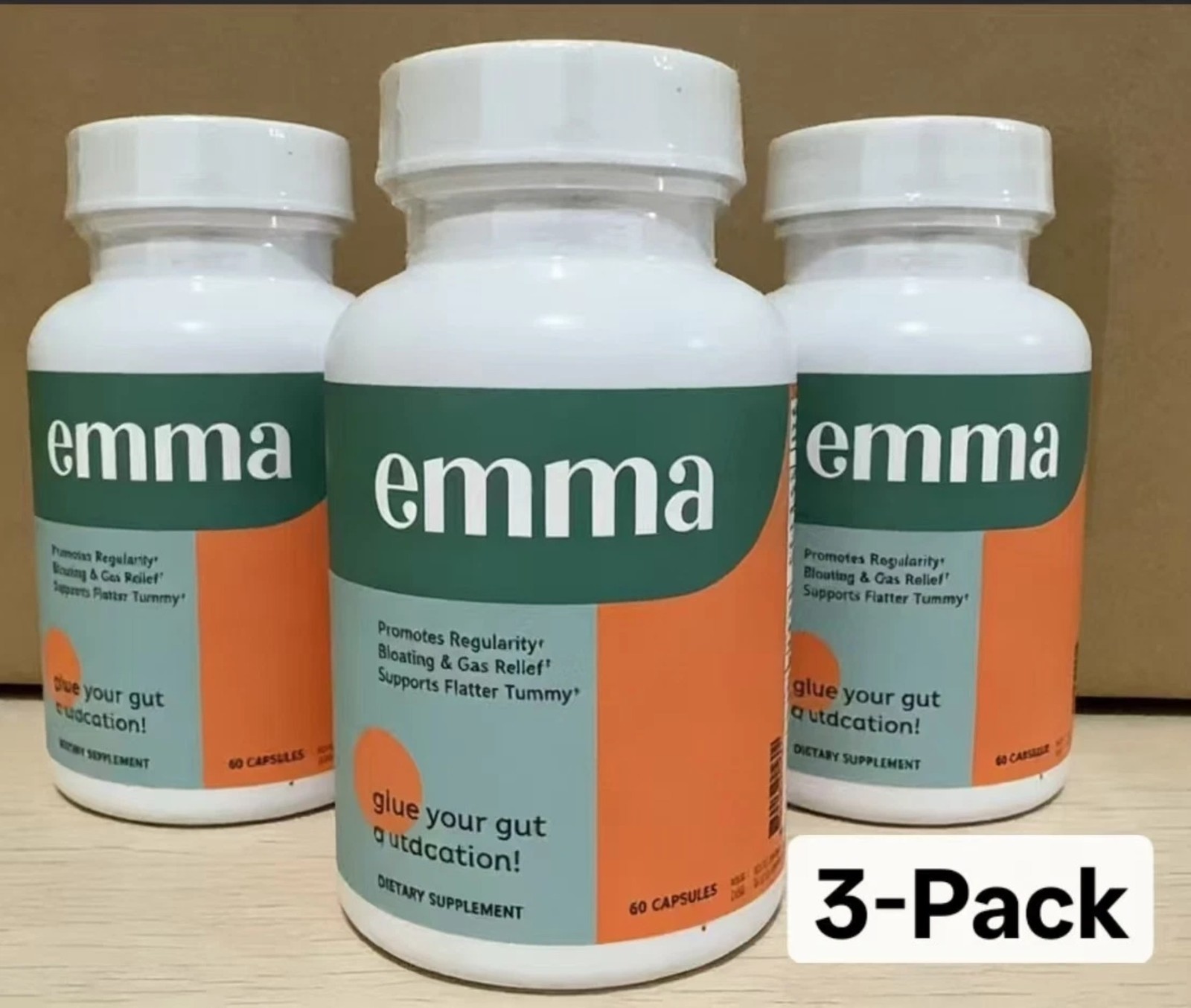 3 pack Emma Relief Supplement KONSCIENS KETO for Gut Bloating -60 Capsules