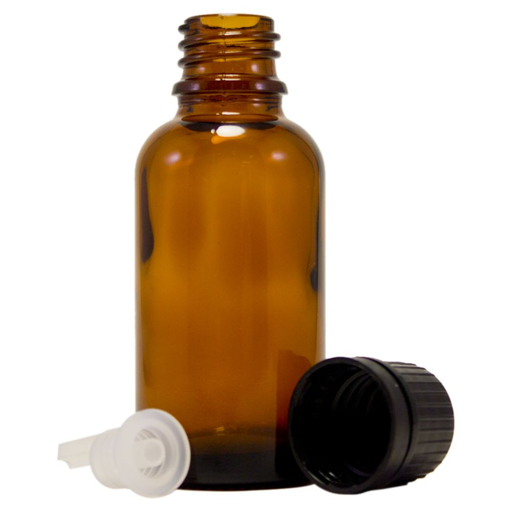 1 fl oz (30 ml) Amber Glass Bottle w/ Euro Dropper