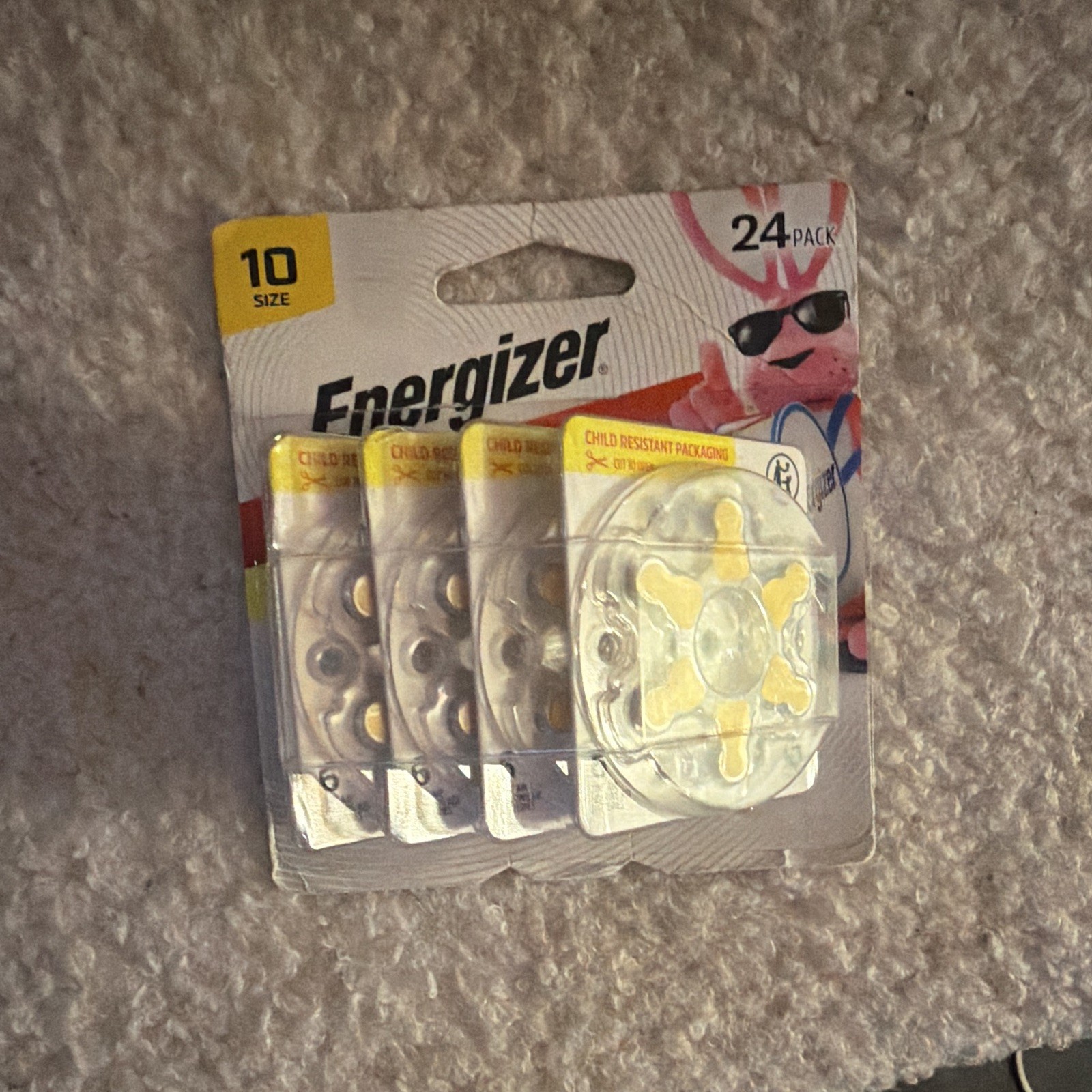 Energizer Size 10 (Yellow) Zinc-Air Hearing Aid Batteries 24 Pack Exp 05/2028