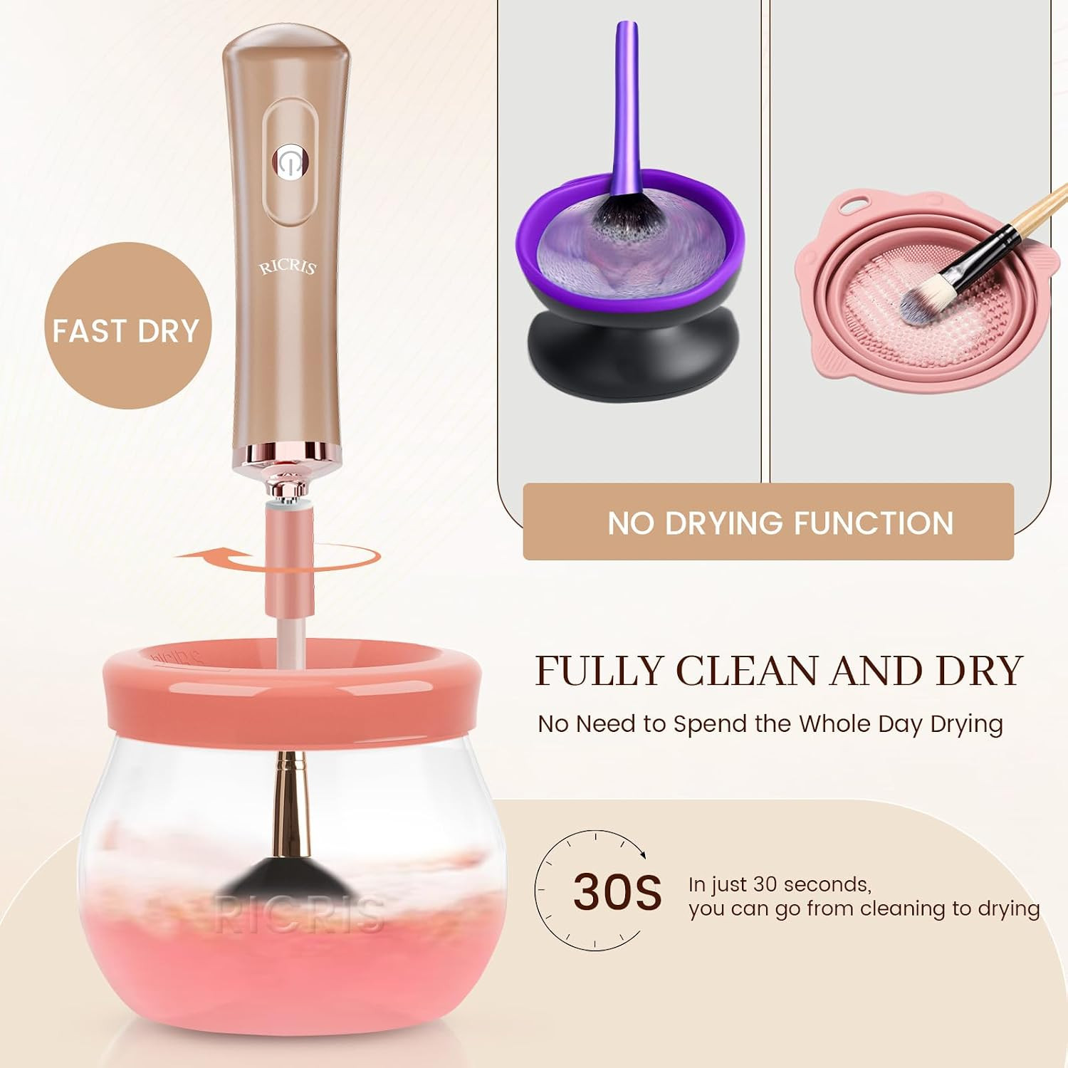 Electric Makeup Brush Cleaner and Dryer Machine – Super Fast Clean and Dry Make