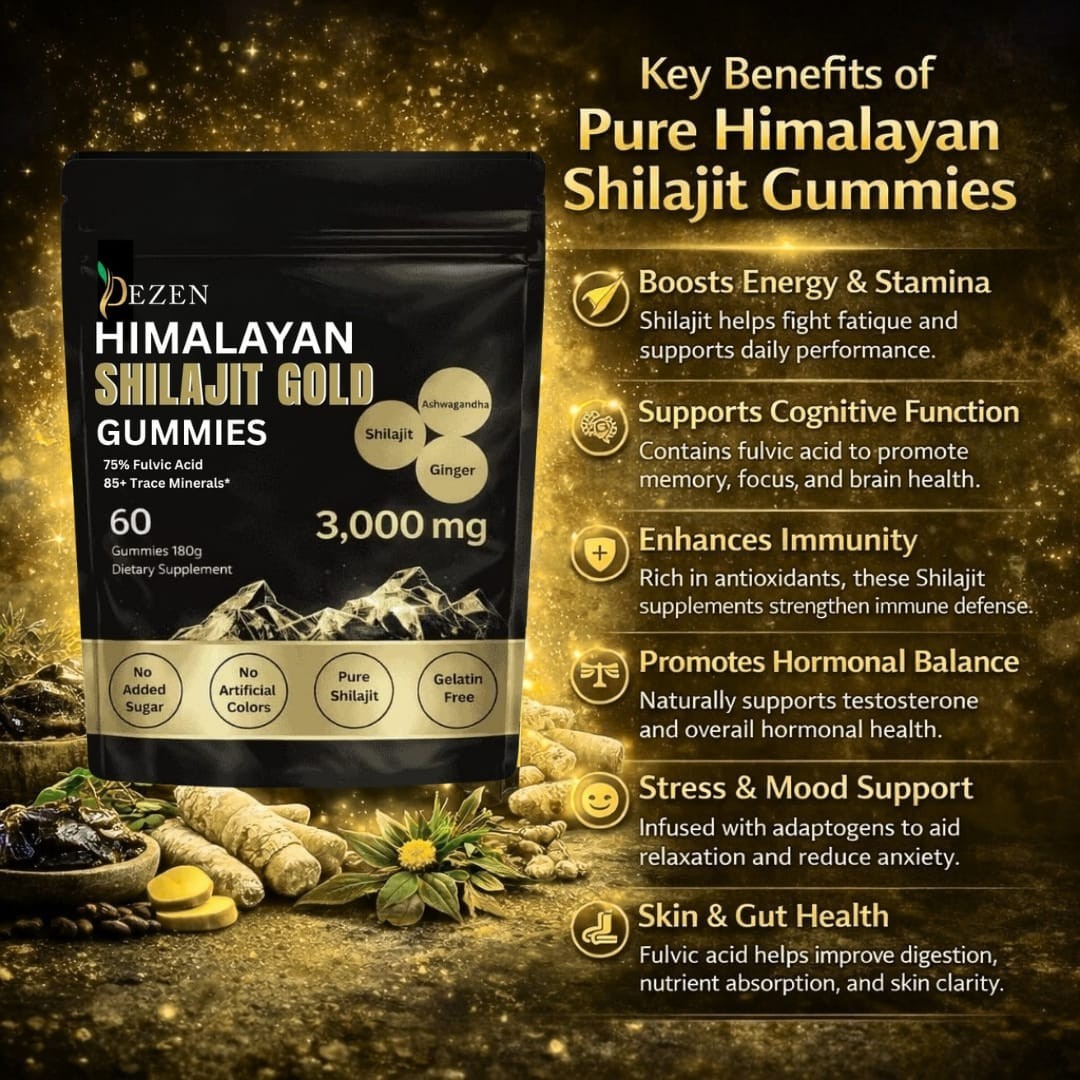 LOCRED Pure Himalayan Shilajit Gummies with Ashwagandha, 60 Count