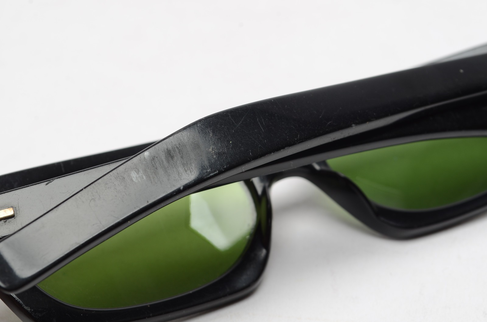 Vintage Cool-Ray Polaroid #120 Black Green Lens Sunglasses w/ Ray-Ban Case