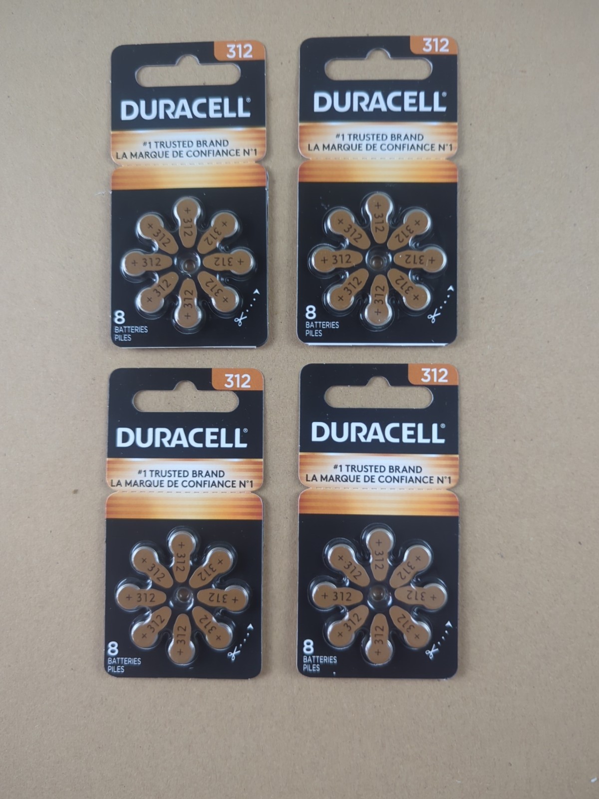 Duracell Hearing Aid Size 312 Batteries, 32 Count Exp. Date Is 7/2029