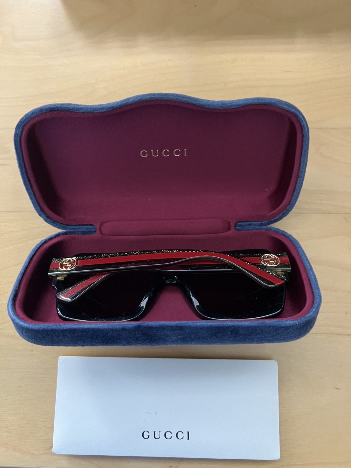 Gucci Glasses GG0036SN 002 black red green pre owned