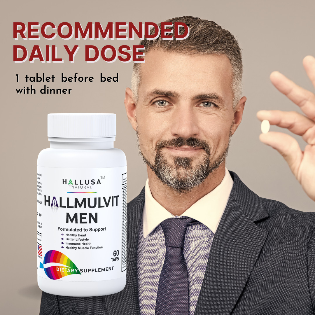 HALLMULTIVIT Men’s Multivitamin Energy Boost – Vitality & Wellness – 60 Tabs