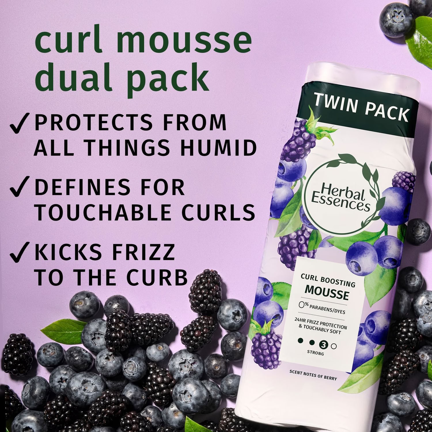 2 Pack Herbal Essences Curly Hair Curl Boosting Mousse 24 Hour Hold 6.8oz New
