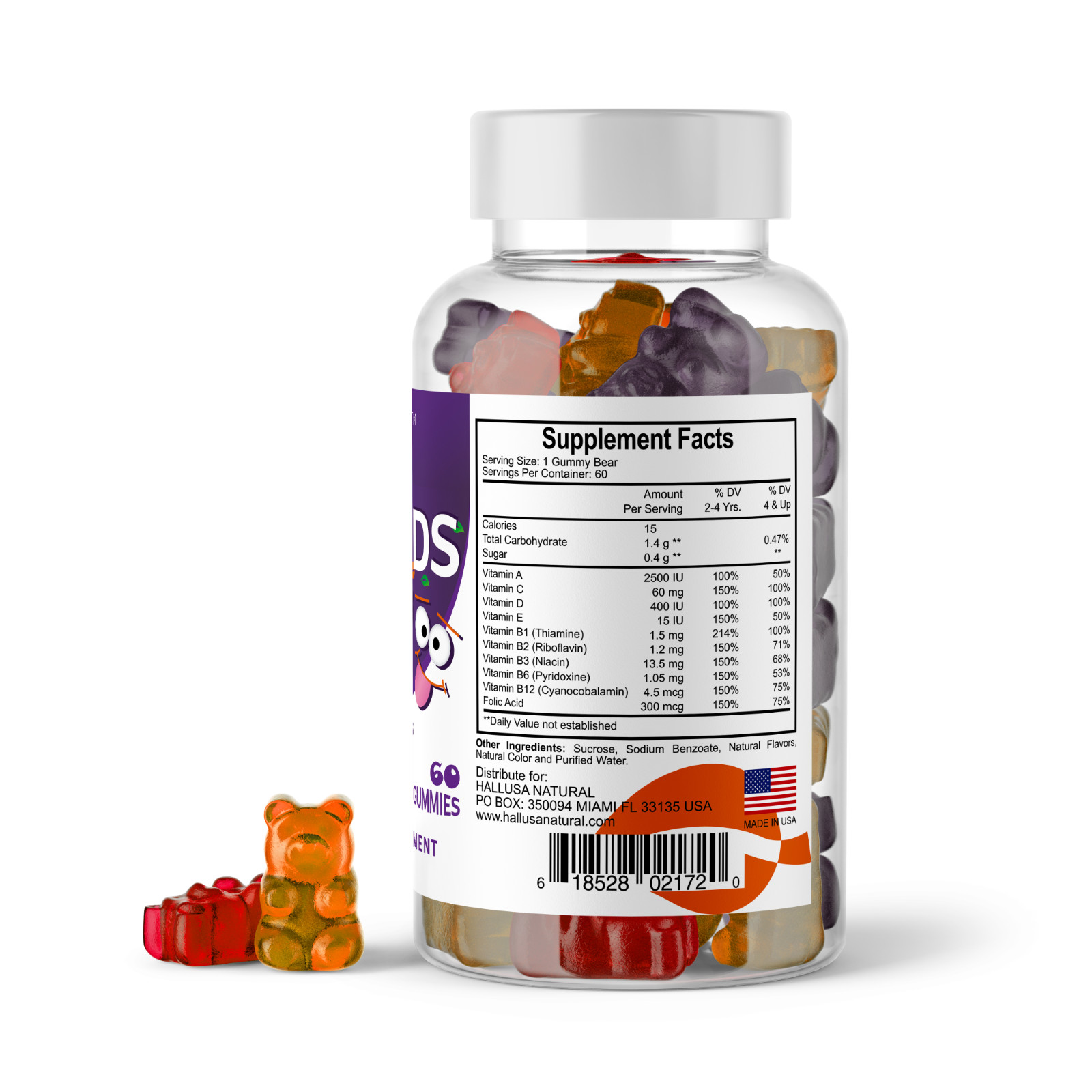 HALLKIDS Multivitamin for Children Gummies – Immune Support – 60 Gum