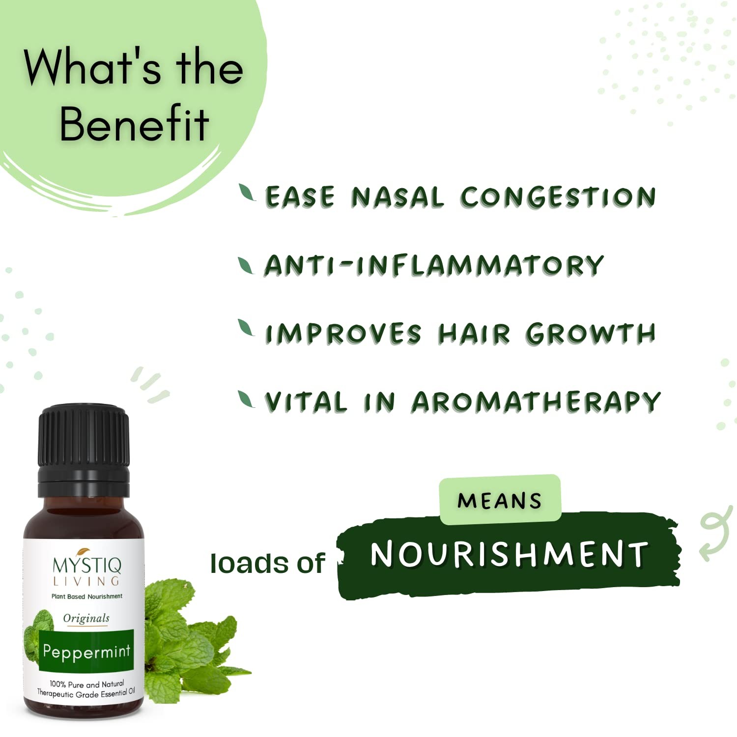 Mystiq Living Peppermint Essential Oil 15ml