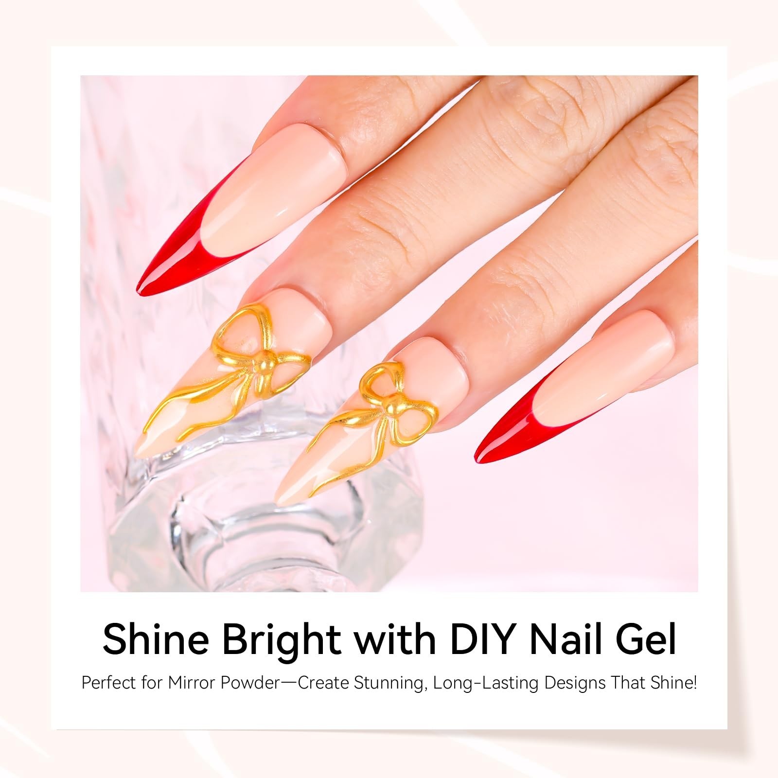 3D Gel Nail Art Kit – 2 Pcs 15g No Wipe Molding Gel for DIY Nail Decoration