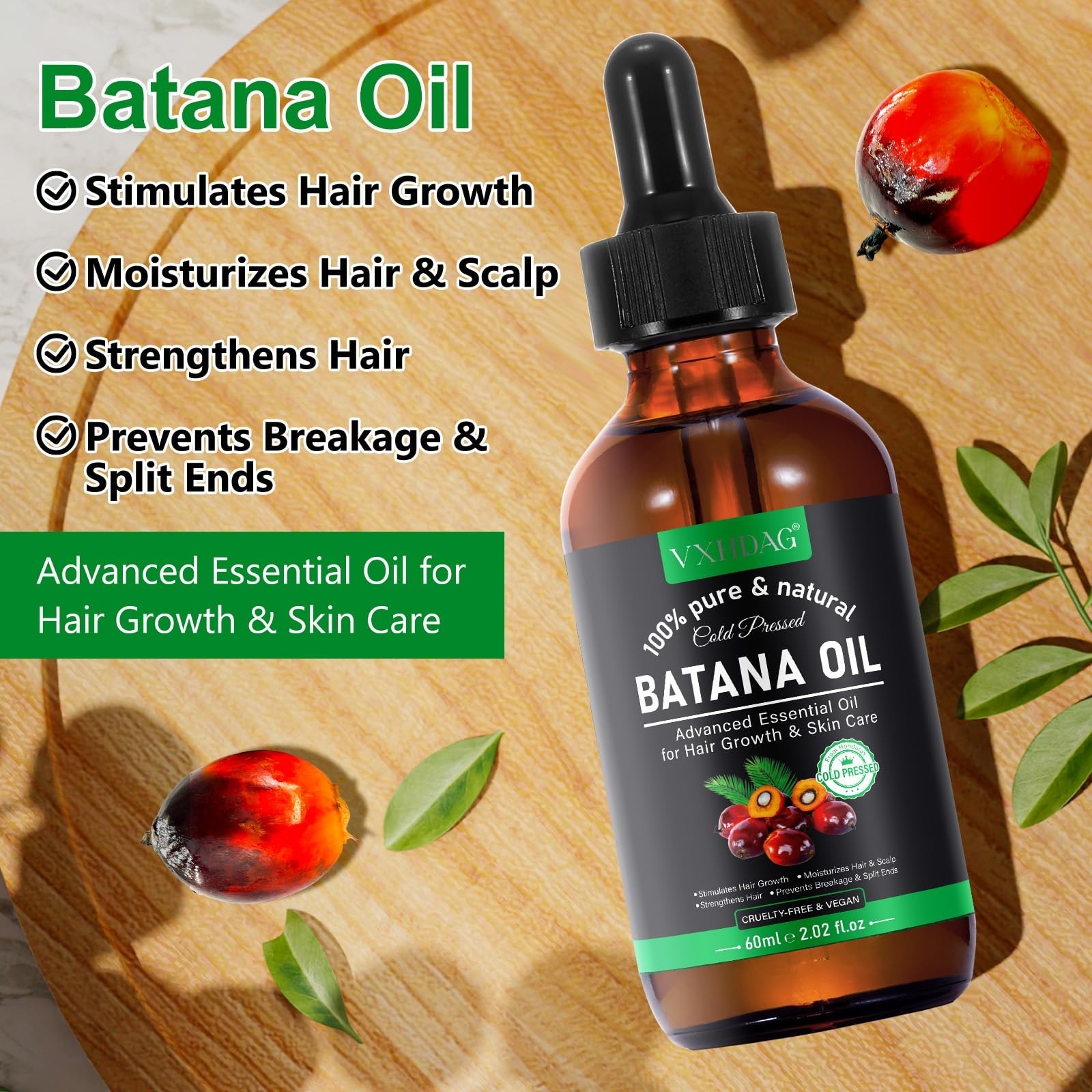 Batana Oil – 100% Pure & Natural from Honduras for Hair Growth, 2.02 fl oz …