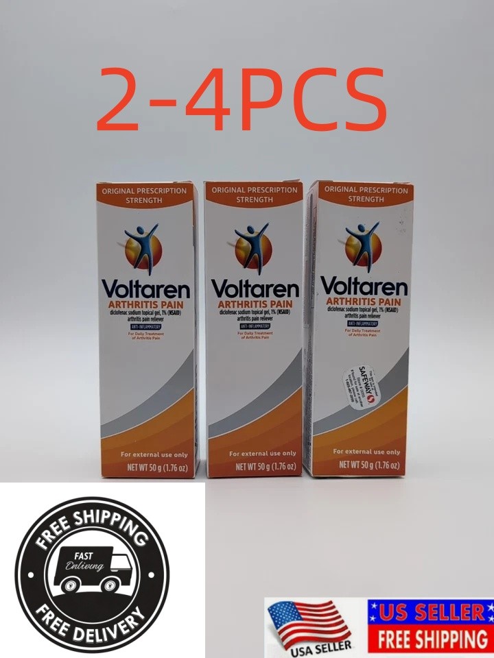 2-4 PCS Voltaren Arthritis Pain Gel 5.29 oz Easy Open Cap Gel Exp09/2027&2028