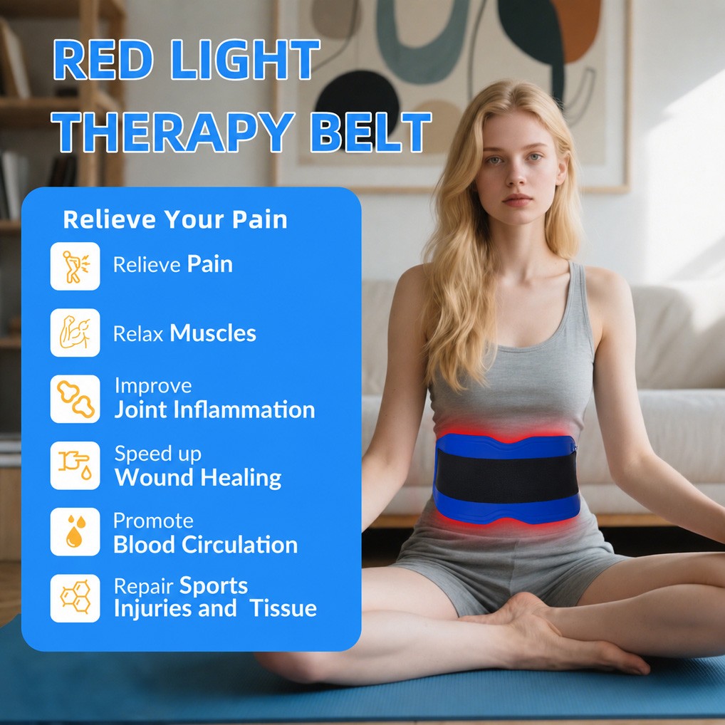 660nm 850nm 940nm Red Light Therapy Leg Waist Heating Pad Belt for Joints Pain