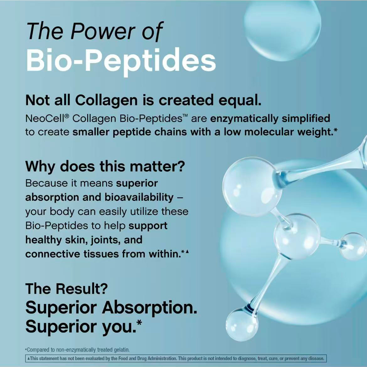 NeoCell Collagen Bio-Peptides Powder 20 Oz, Unflavored Grassfed Protein
