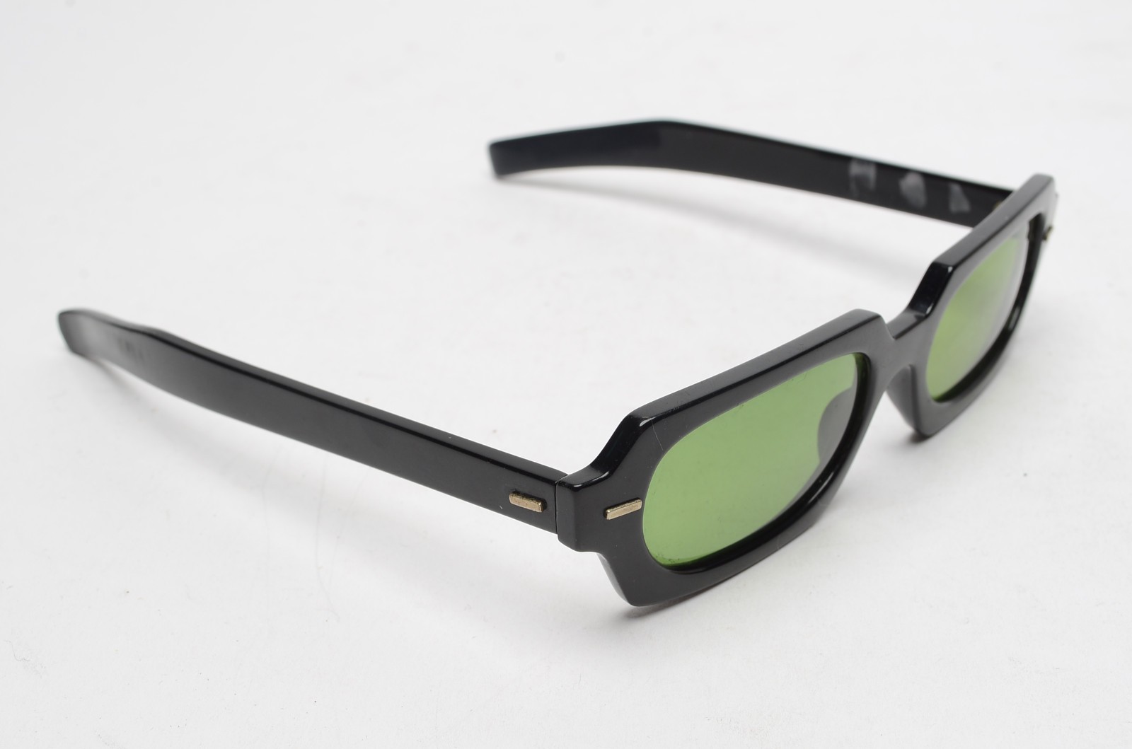 Vintage Cool-Ray Polaroid #120 Black Green Lens Sunglasses w/ Ray-Ban Case