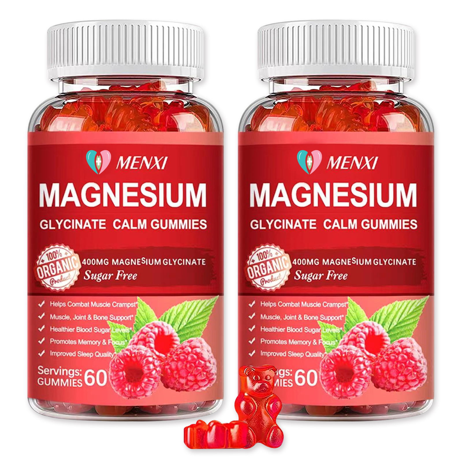 400mg Magnesium Glycinate Gummies High Strength Fatigue Bone Health 2×60 Gummy