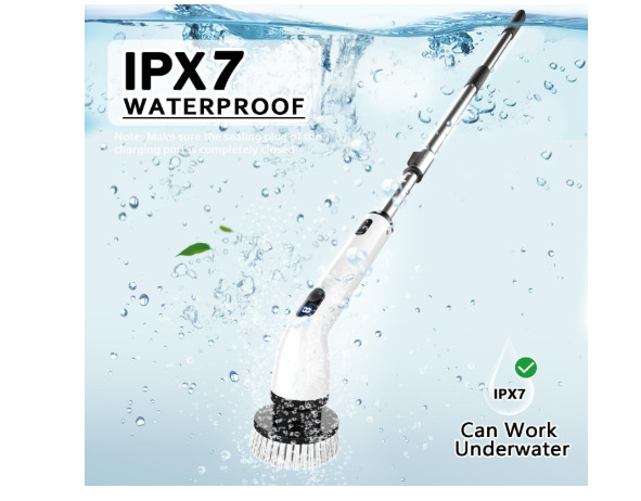 Electric Spin Scrubber, Full-Body IPX7 Waterproof Bathroom Scrubber with Power L