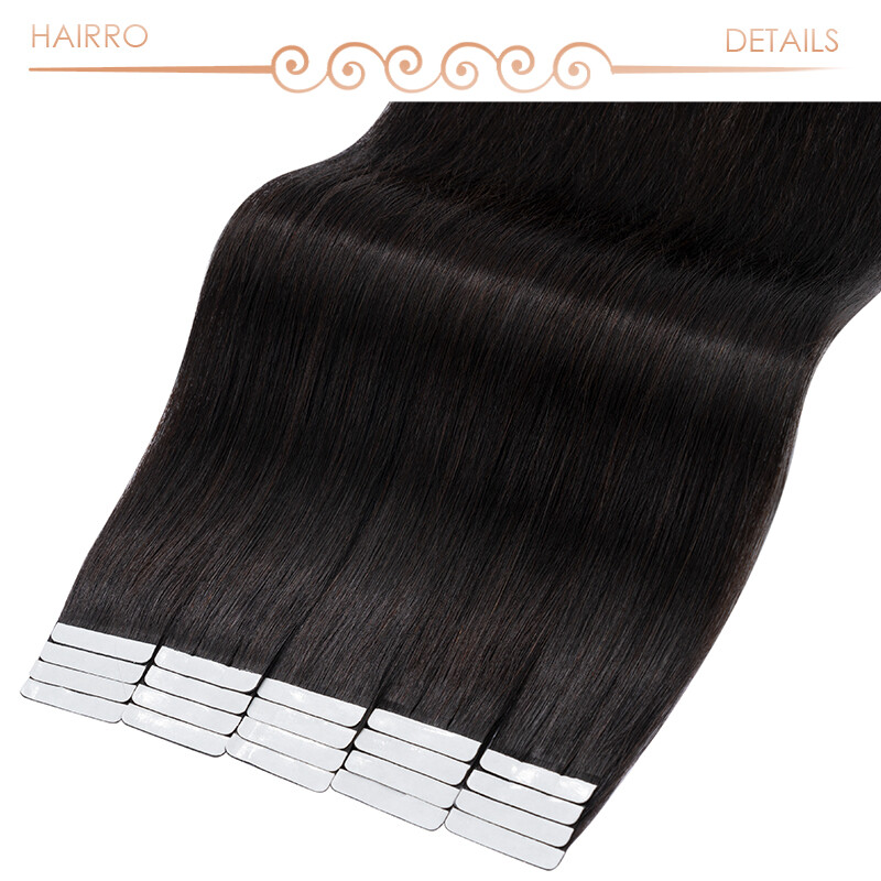 HAIRRO-USA Tape In 100% Human Hair Extensions Invisible Remy Hair Thick End 50GR