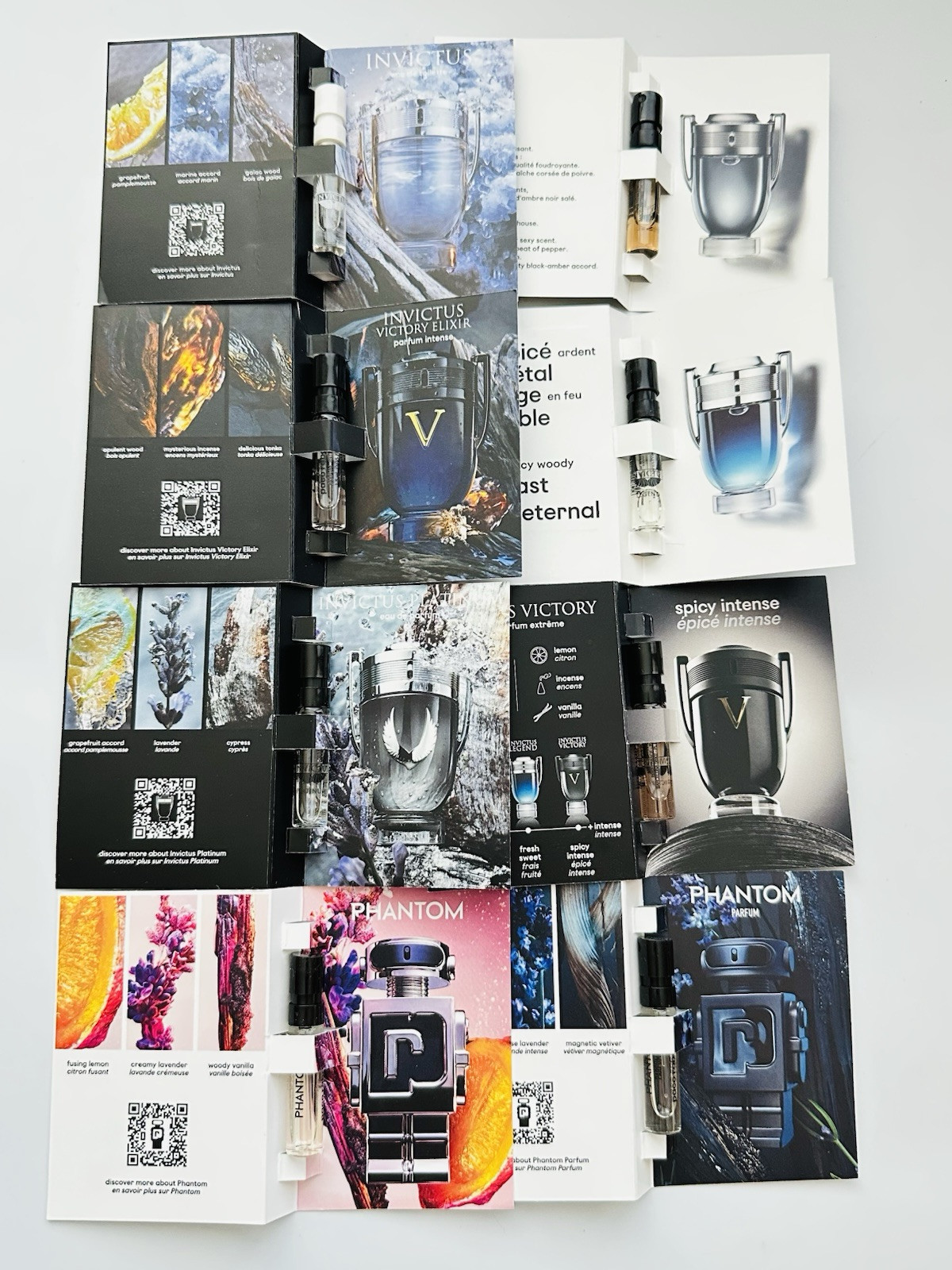 Paco Rabanne Invictus & Phantom Collection For Men Sample Size (6pcs)