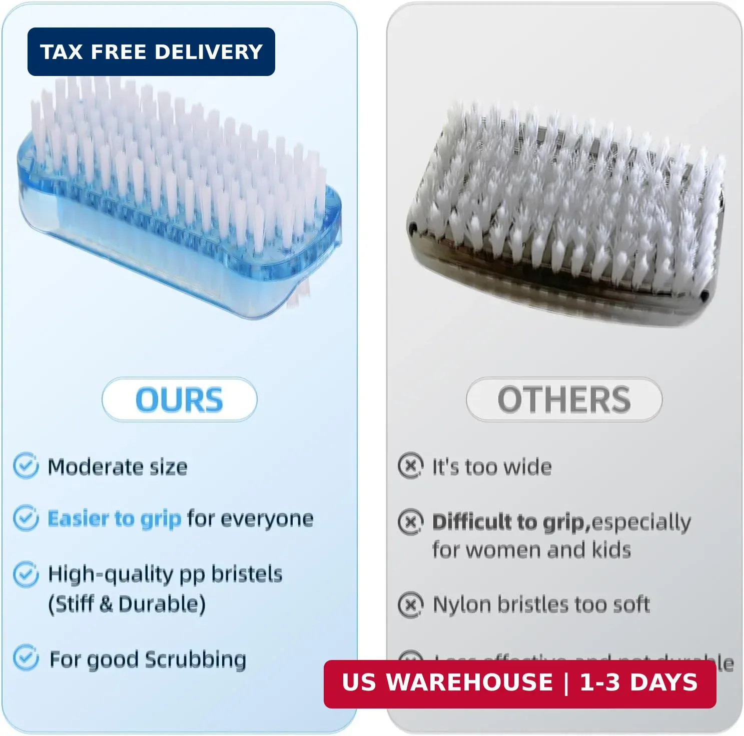 5 Pack Nail Brush for Cleaning Fingernails – Two Sided Hand Fingernail Scrub Bru